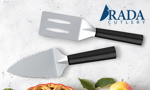 Rada Cutlery serrated pie server and spatula set