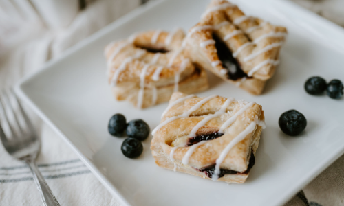 Blueberry Cream Pastry Puffins