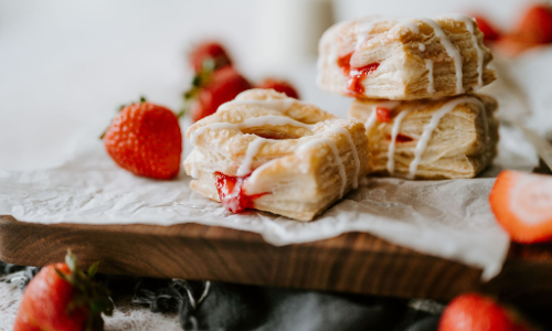 Strawberry Cream Pastry Puffins